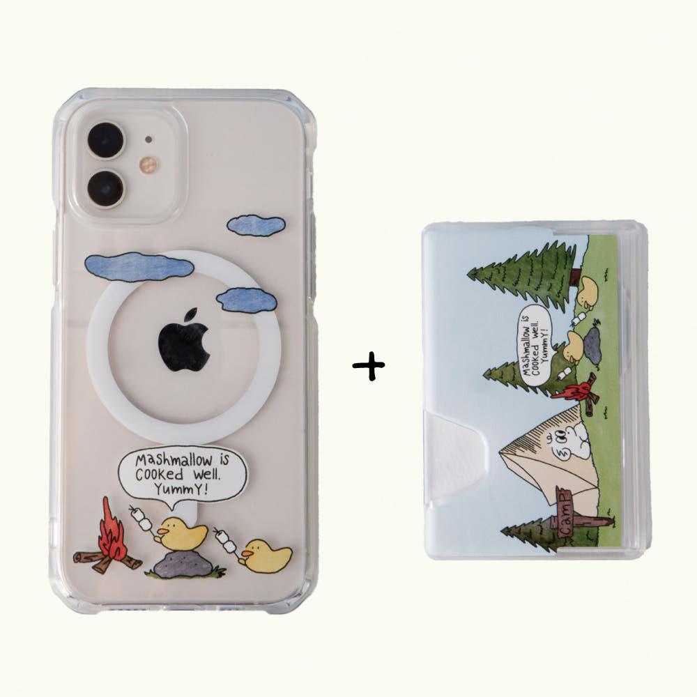 [맥세이프 카드지갑 set] 마시멜로덕이 풀범퍼 케이스 아이폰16 프로