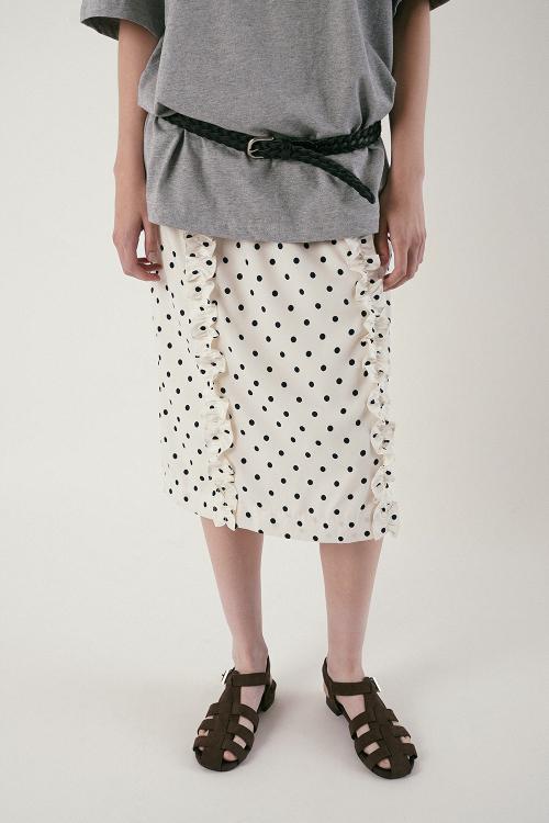 도트 프릴 스커트_아이보리