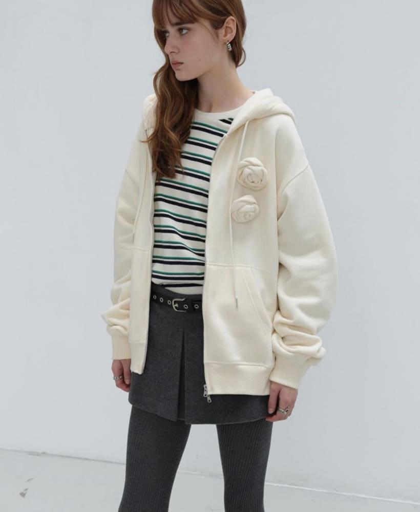 [루트] cestlavie 세라비 24fw 로즈 양기모 후드 집업 (3color)