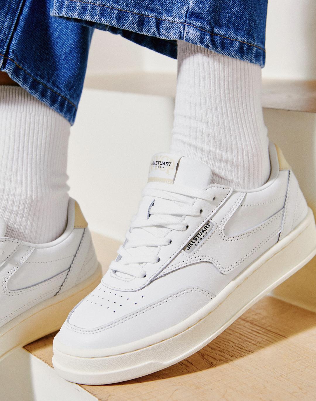 [NYCP CLASSIC] 크림 컬러배색 가죽 남녀공용 스니커즈