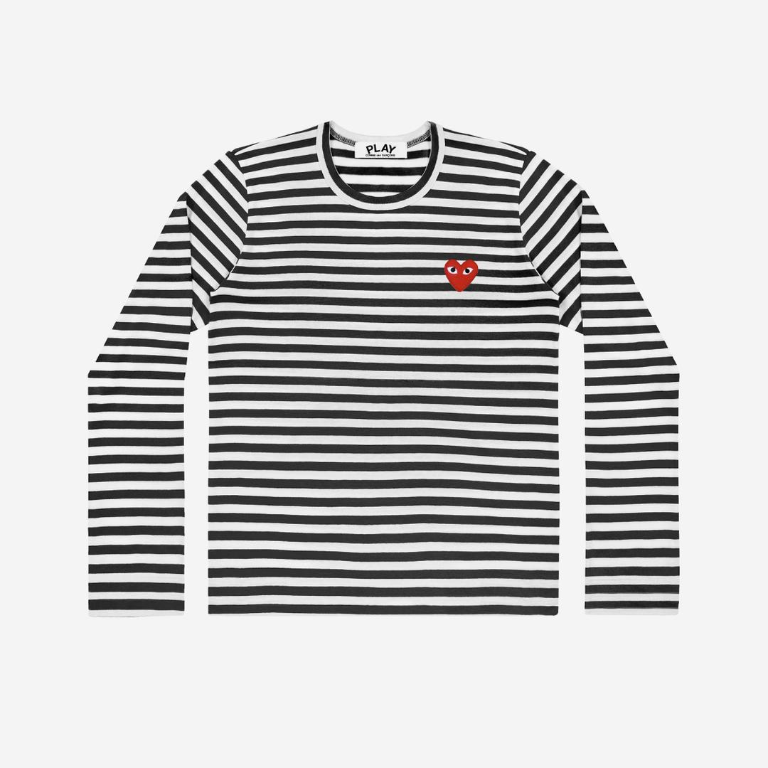 Play Comme des Garcons Striped LS T-Shirt Black White