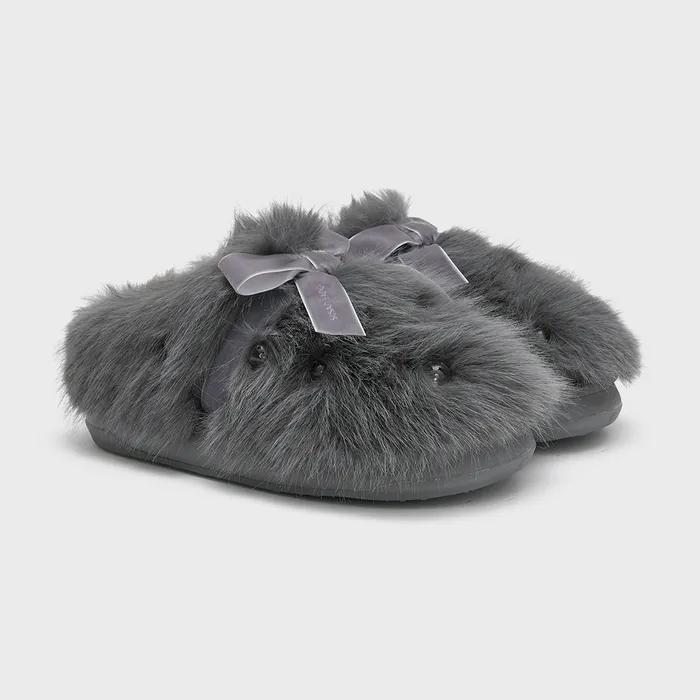 [X SUSAN FANG] FURRY MULES - GREY