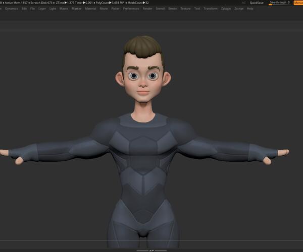 ArtStation - ZBrush Character Basemesh - Richard Style 1 - Scifi | Resources