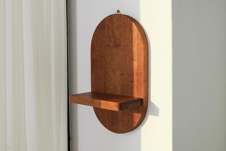 DIY 브릭 B형 타원 원목 벽선반