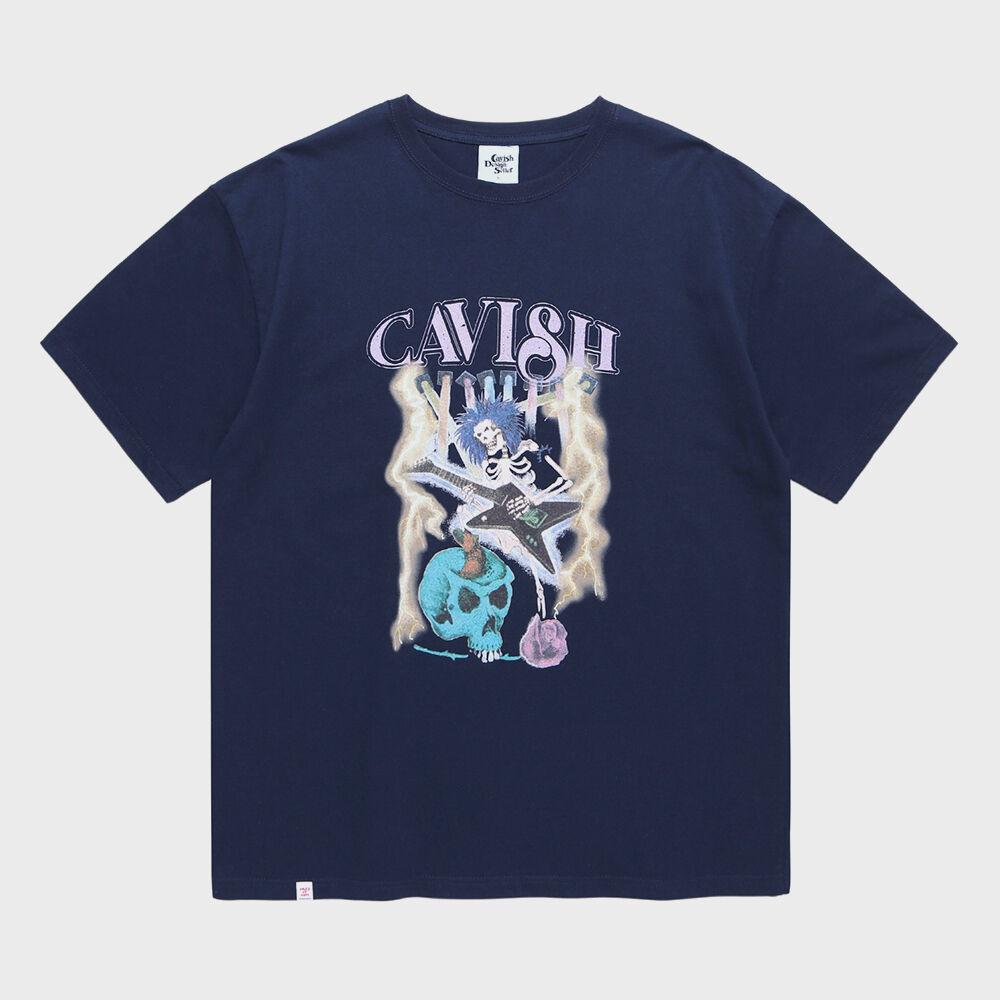 ROCKING SKELETON SS TEE NAVY(CV2CMUT514A)