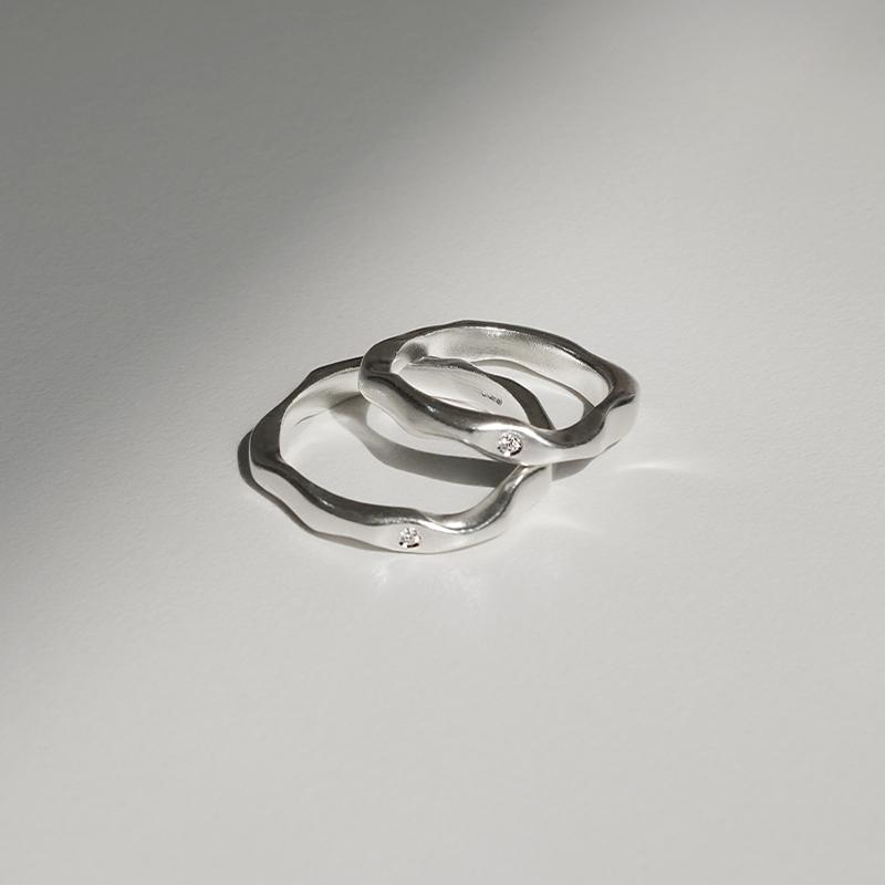 [아몬즈 단독] 천연 다이아몬드 curve ring