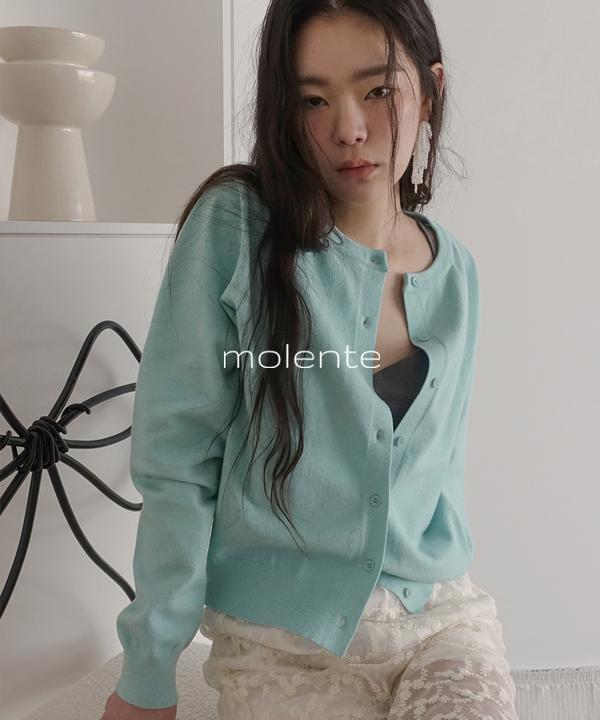 모렌트 [mlt] 에디트 워셔블 스탠다드핏 비스코스 라운드넥 가디건