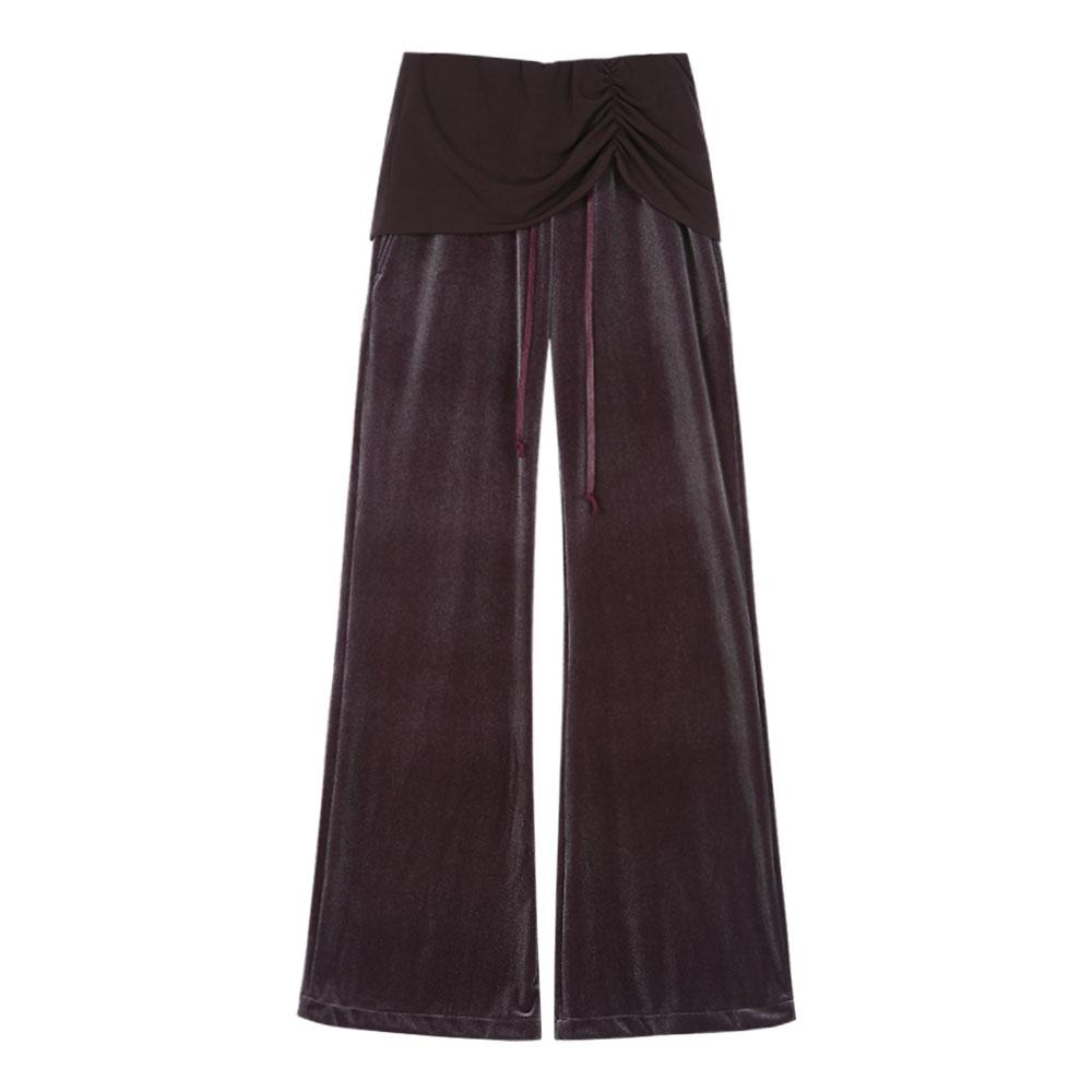 VELVET TRAINING PANTS [WINE]
