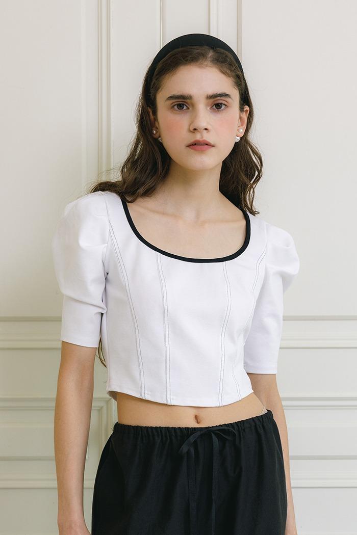 Puff stitch t-shirt (white)