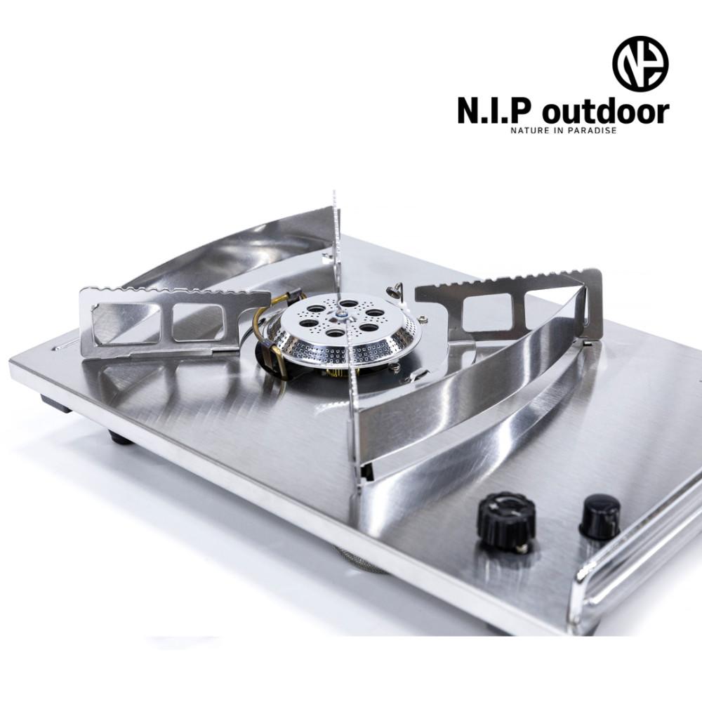 N.I.P 파워플레이트 NO6 실버-블랙가방/ 액출 원버너 플레이트 플랫버너(가스웨어제작)