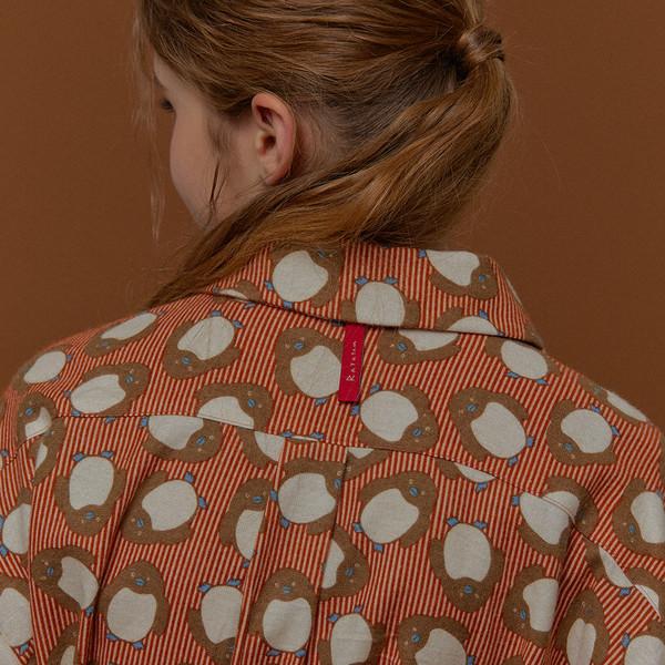 펭귄 보들 파자마 세트, 레드