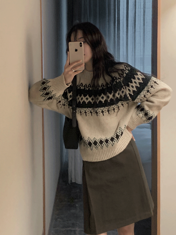 미케 노르딕 패턴니트 - one color (프리오더: 5~10일 소요)