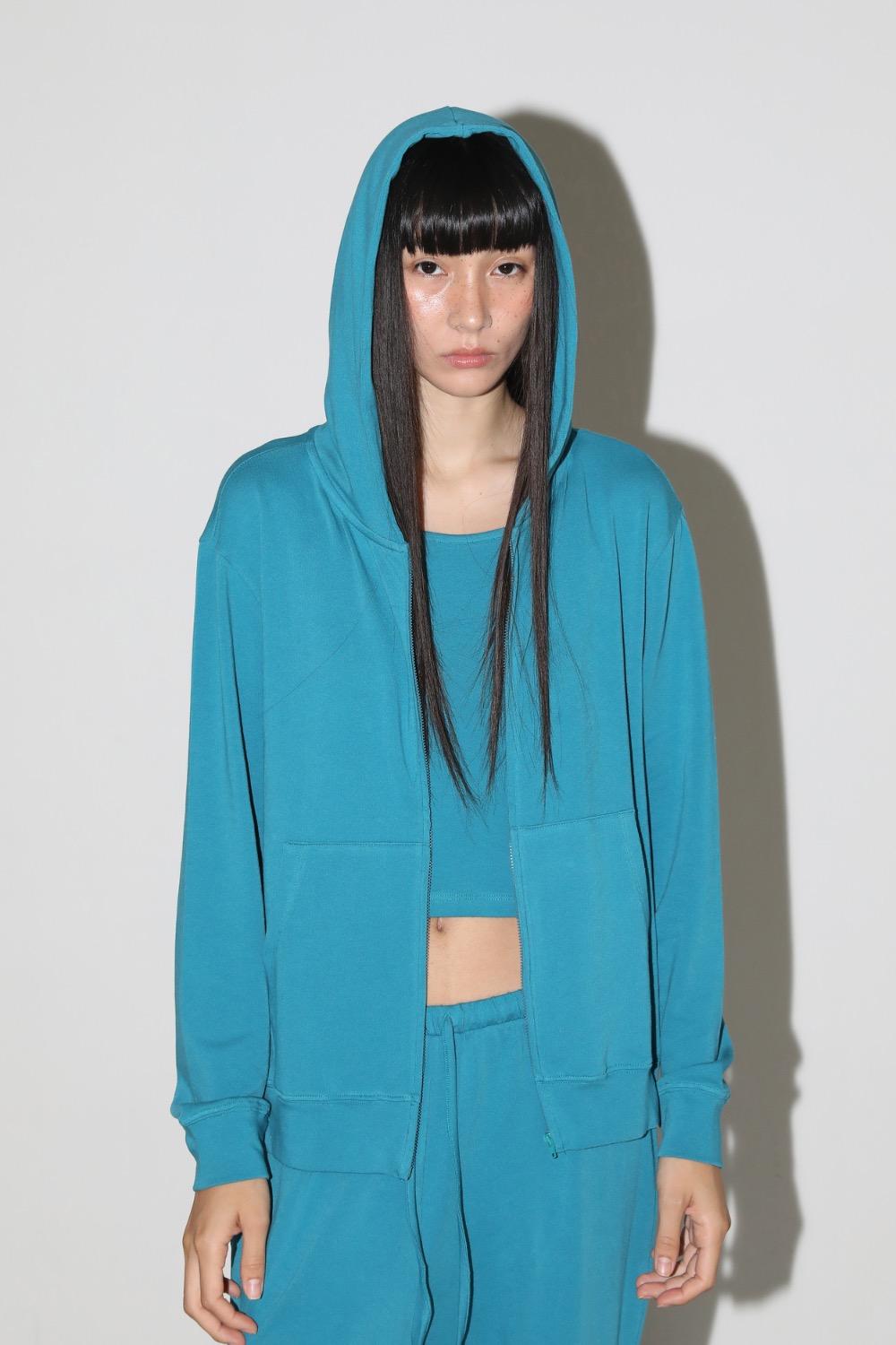 French hoodie (blue green)