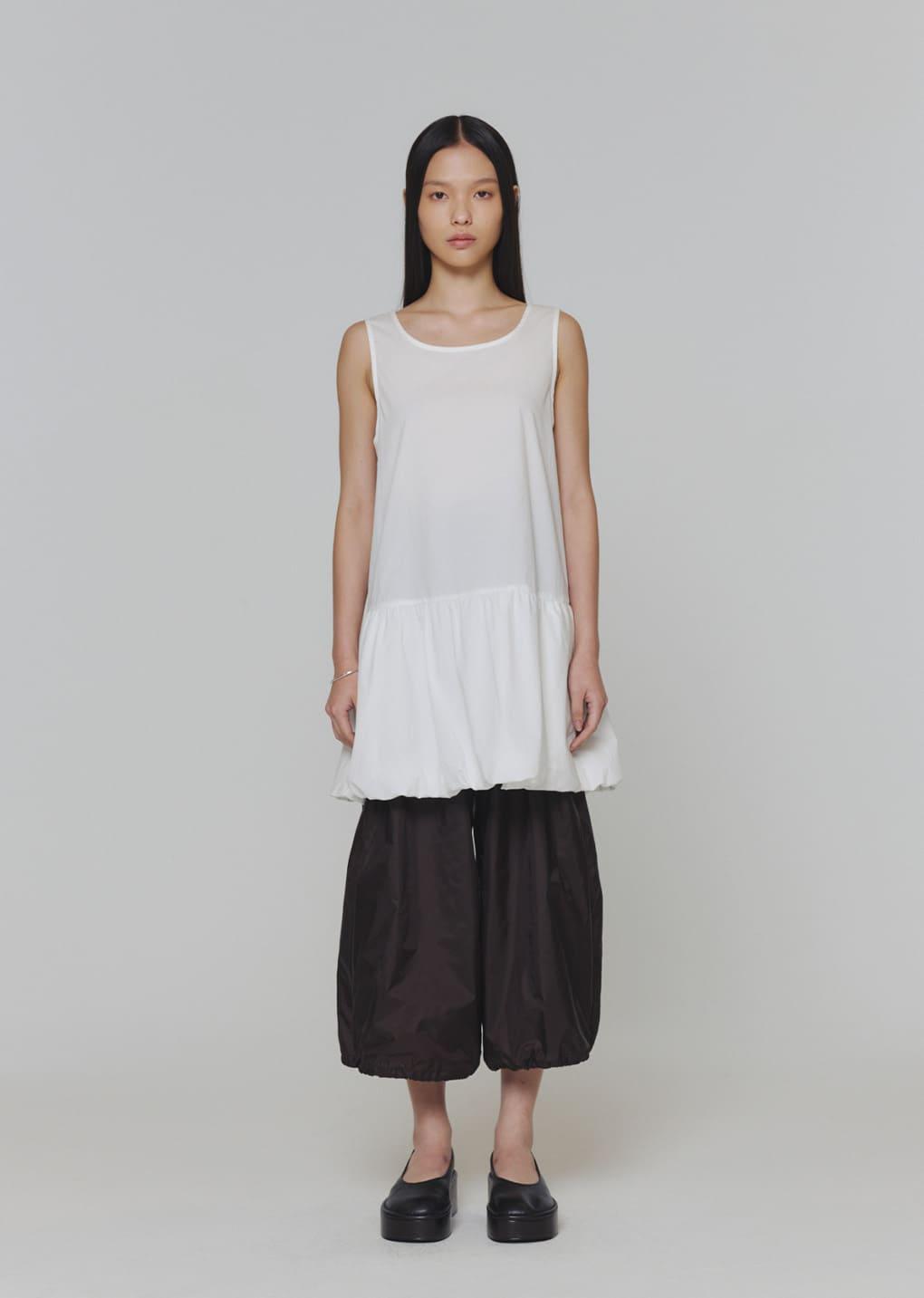 volume mini dress, white