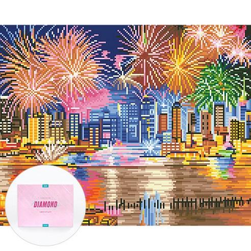 디클레어 액자 캔버스형 보석십자수 DIY 키트 40 x 50 cm, 불꽃놀이, 1세트 - DIY만들기 | 쿠팡