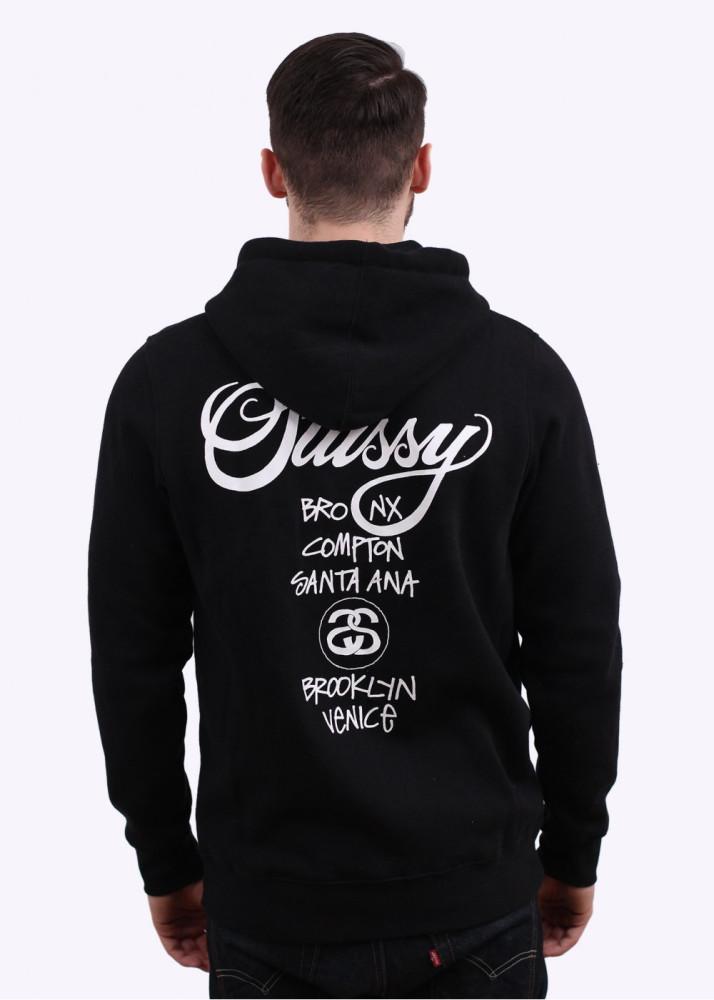 스투시 베이직 후드 월드투어 기모 후디 집업 STUSSY World Tour ZIP Hood Tee 일본 직구 즉시 출고