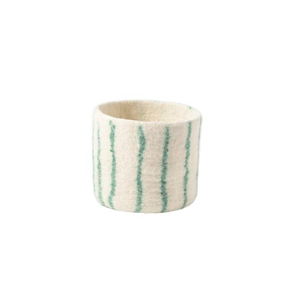 FLOWER POT 25, THICK-STRIPES, green