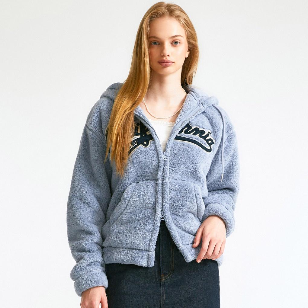 시그니처 퍼플리스 패치 후드집업 / WHMZD4V27U