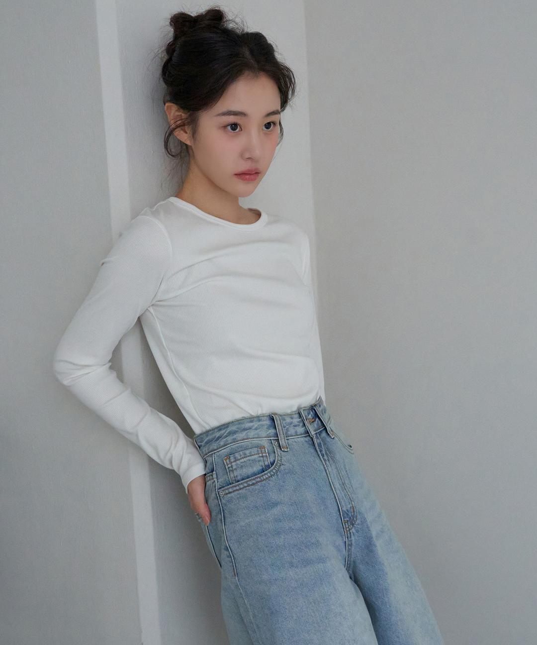 스파오 [코튼스판] 골지 긴팔티_SPLWF23G02