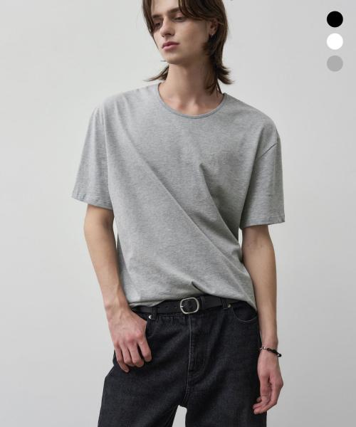 플루이드 U넥 크롭 하프 티셔츠 [3COLOR]