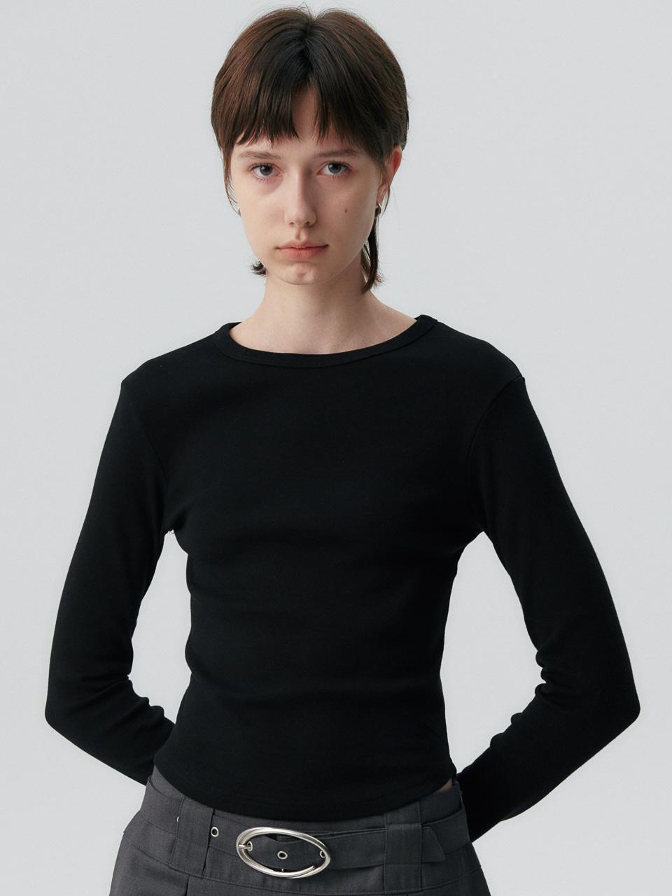C 90S LINE BASIC LONG SLEEVE T-SHIRT_BLACK
