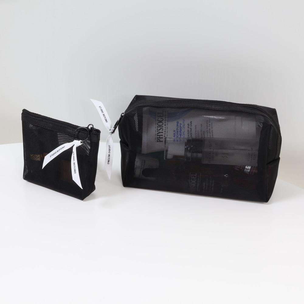 하트 무지 메쉬파우치 여행용 화장품 매쉬 립스틱 미니파우치