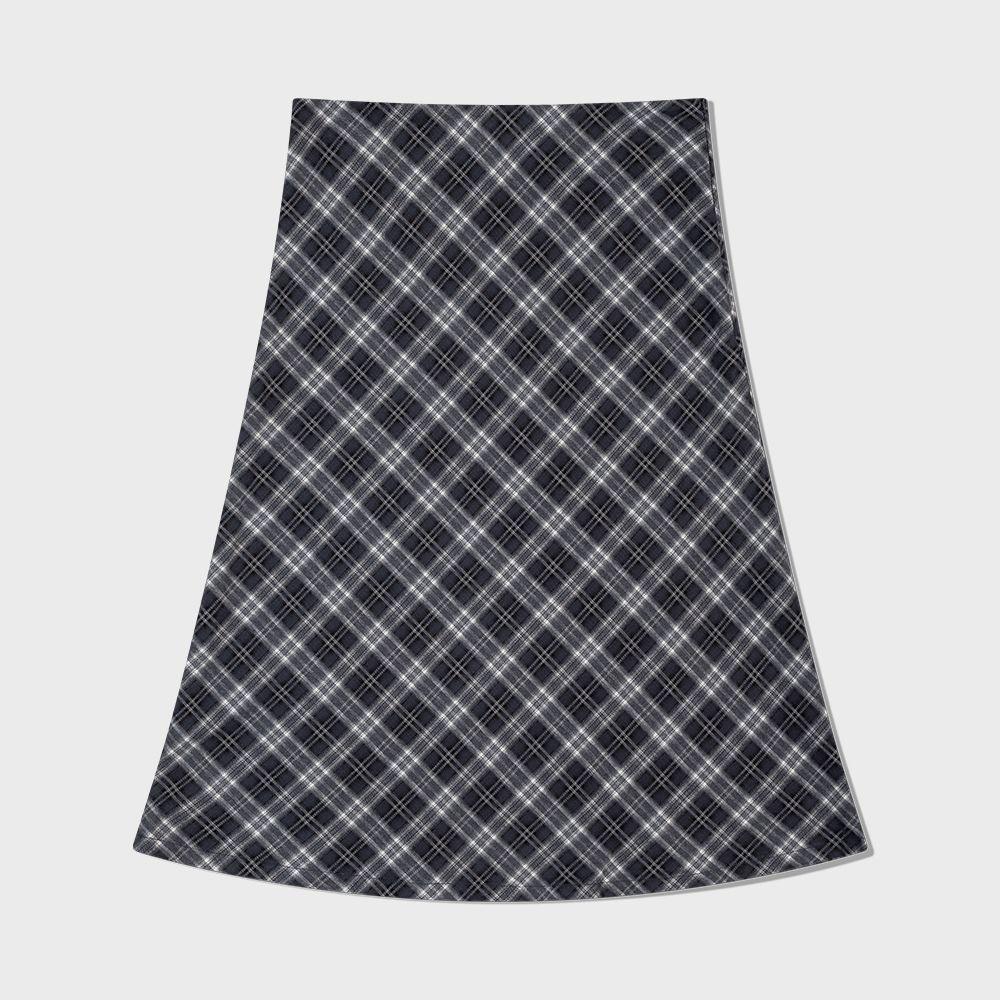 빈티치 체크 플레어 스커트 (ASHED)