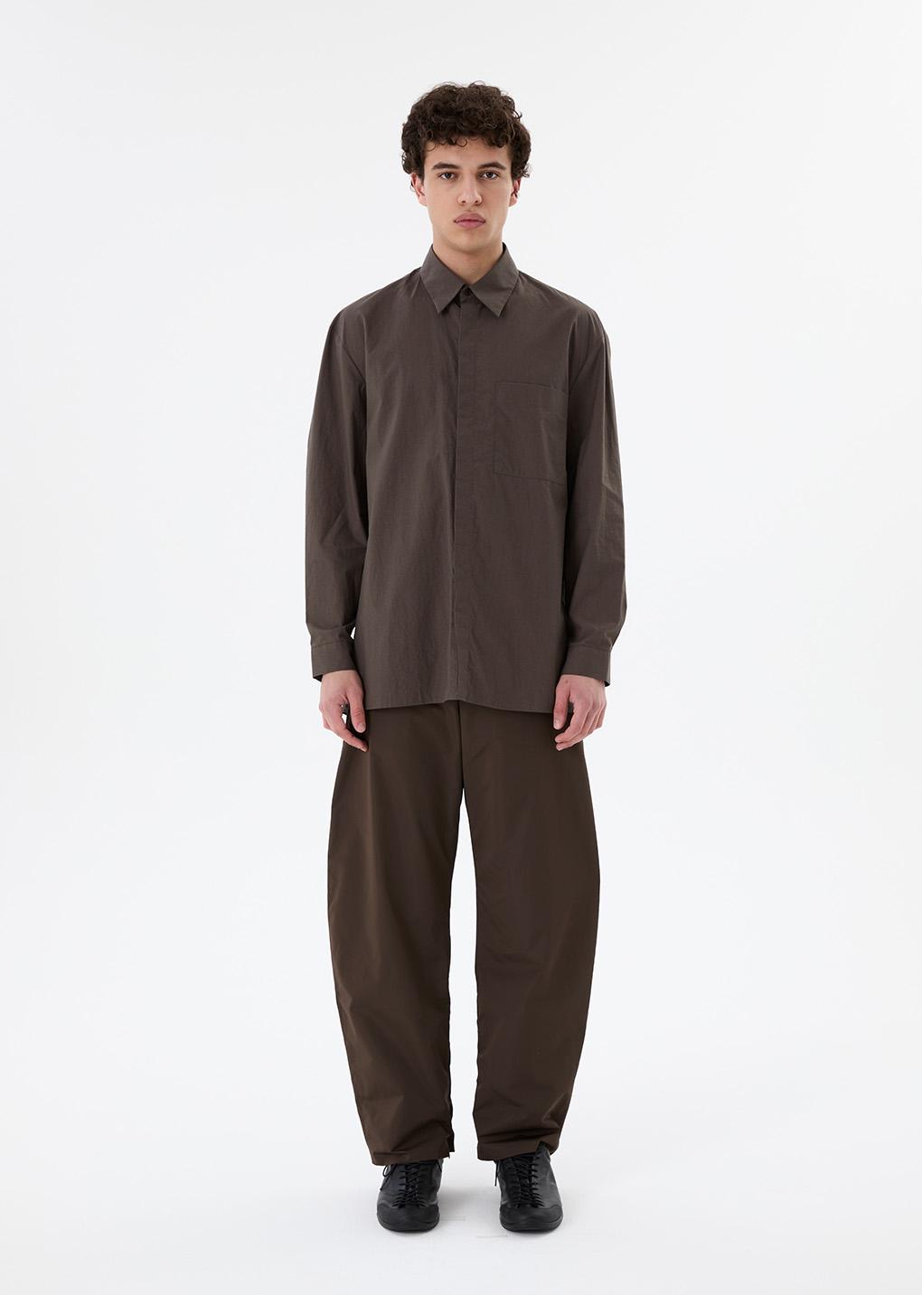 taffeta curved leg pants, brown