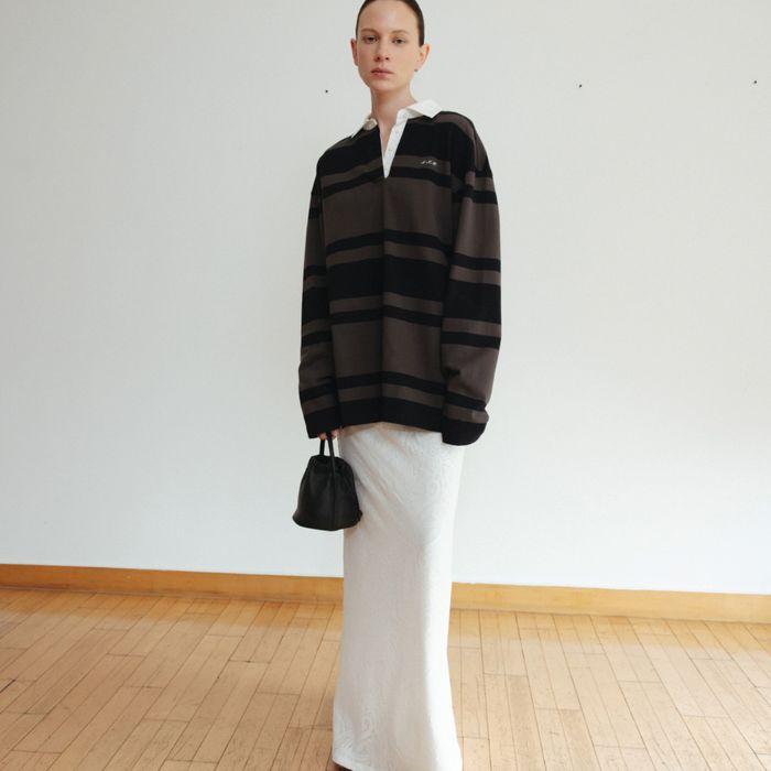 [29CM 단독] Lace band long skirt (white / black)