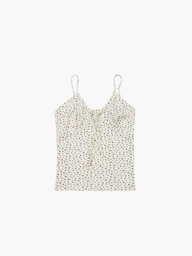 프롬뮤즈 flower shirring string sleeveless