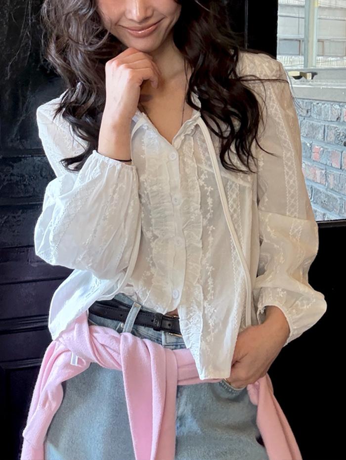 리에르 블라우스 *아이보리