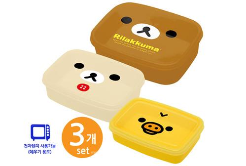 리락쿠마 패밀리 페이스디자인! 리락쿠마 런치마켓 런치박스 3개세트