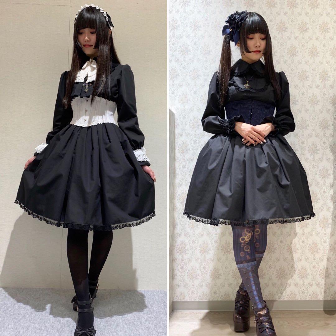 ATELIER PIERROTセミオーダーワンピース  立ち襟 BLACK