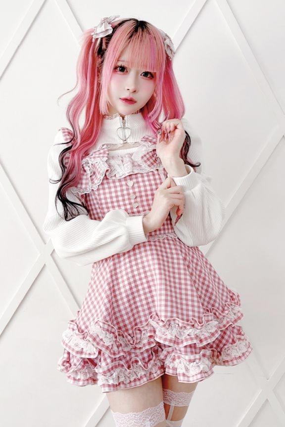 【Princess Melody】ダブルりぼんギンガムキャミワンピース - ピンク size-F-Ma*rs WebStore by LiLimPark