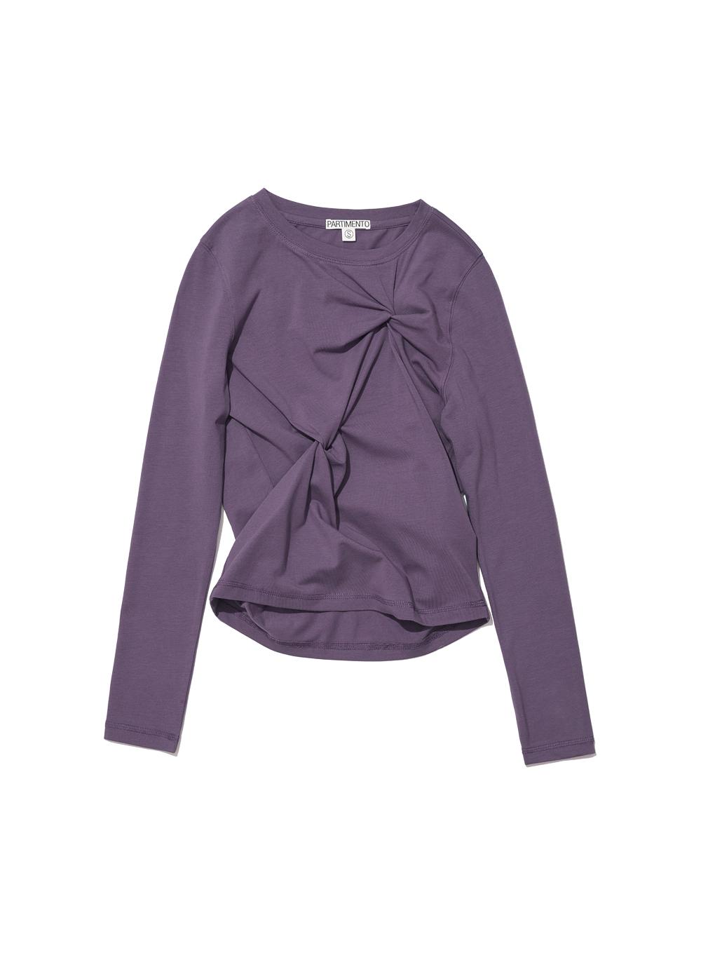[WOMEN] KNOTTED LONG SLEEVE TEE_VIOLET