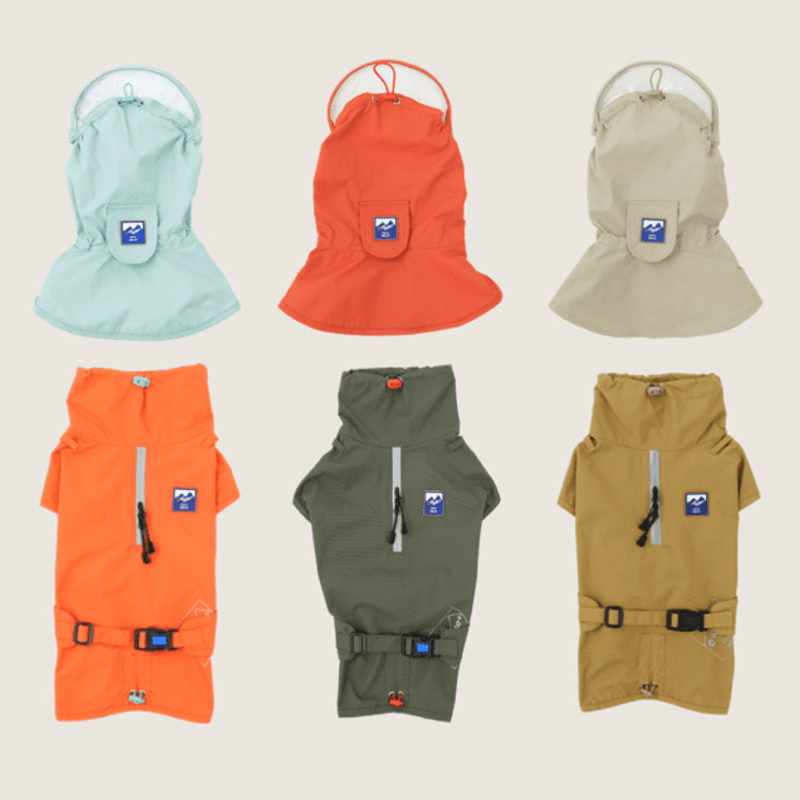 퍼피갤러리 판초 레인코트 3color (베이지/오렌지/카키)