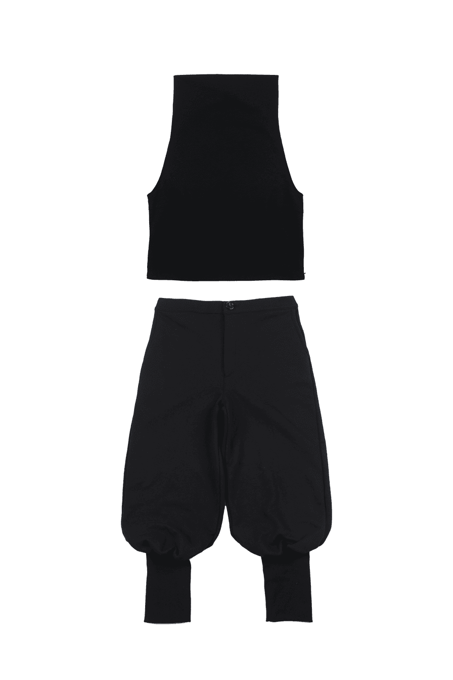 [SET 10% SALE] long banding pants + high neck sleeveless top