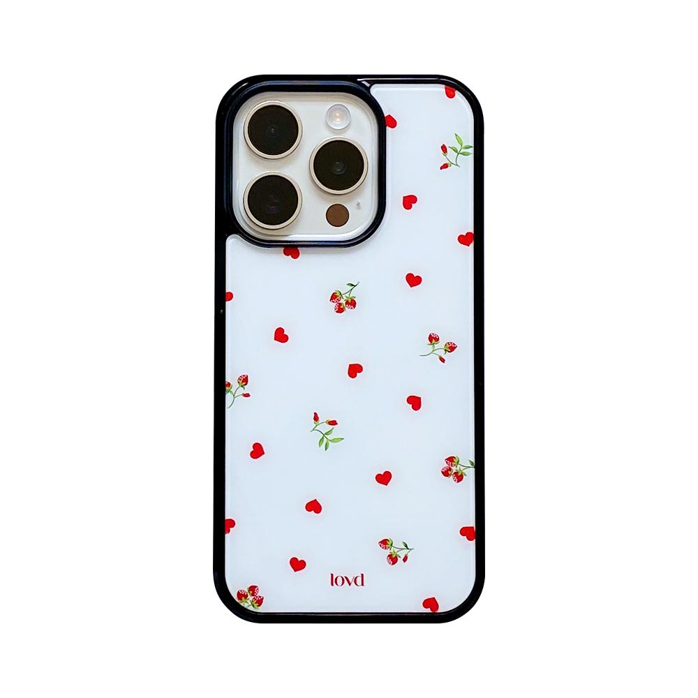 HEART BERRY PHONE CASE (glass bumper)