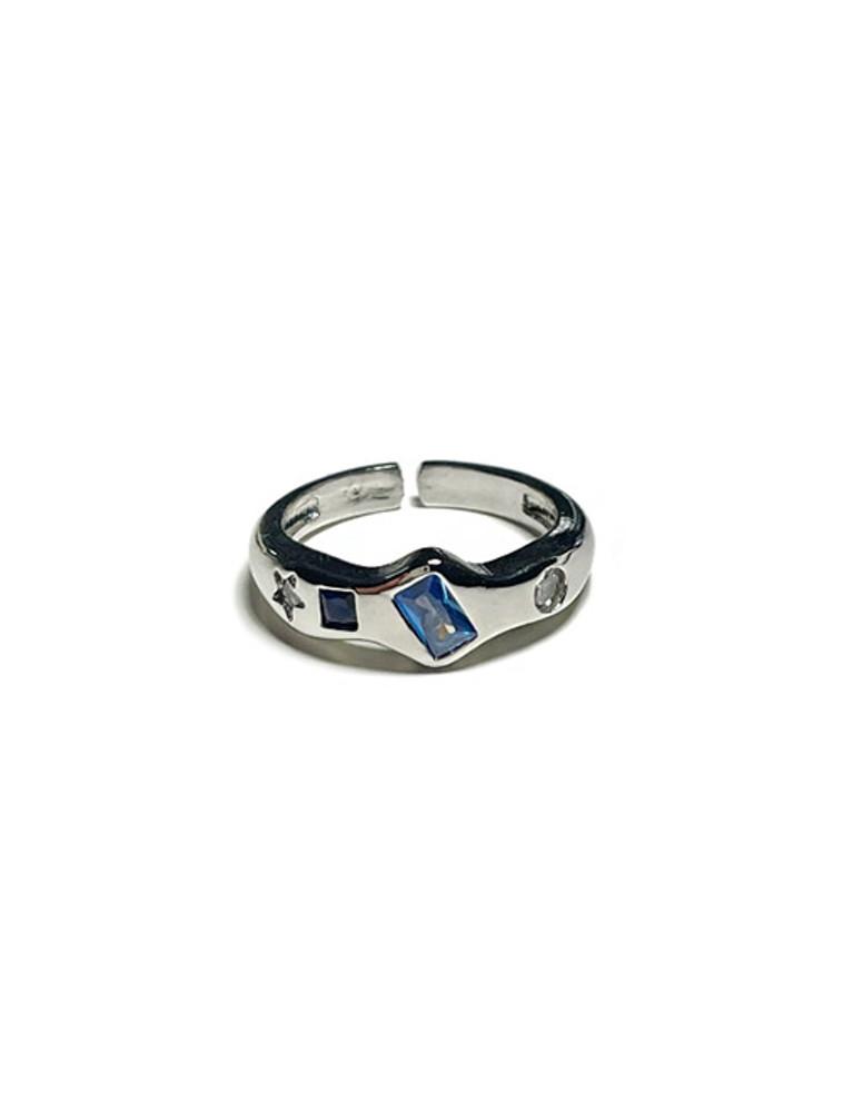 4-Cubic Star Open Ring / 유니크 큐빅 별 오픈 반지
