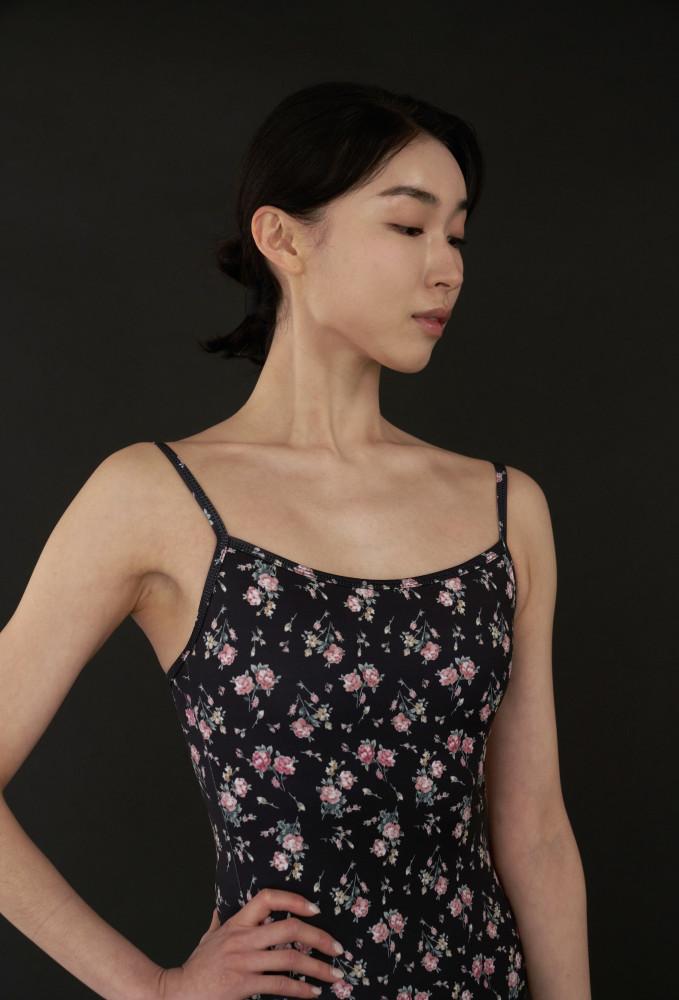ENSEMBLE(챠콜블랙)앙상블 캐미솔 끈 레오타드 성인발레복 : 슬로우노브