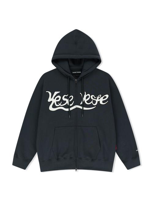 Y.E.S Snail Logo Zip-up Hoodie Charcoal