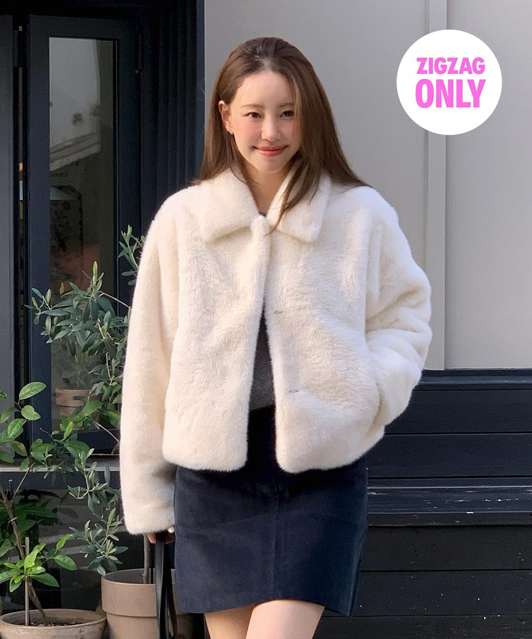 유어네임히얼 [직잭단독][강문경/LEAN 착용] 러블리 퍼 카라 크롭 재킷 (lovely fur collar crop jacket)(2COL) Y5O012