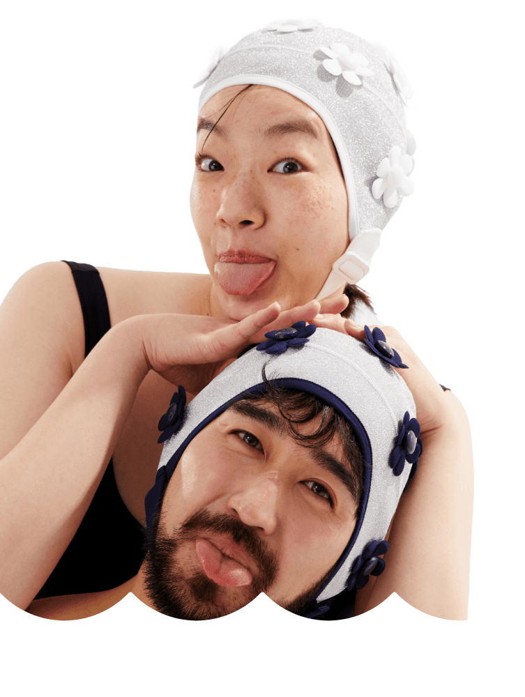 FLOWER DIP - silver white/silver navy