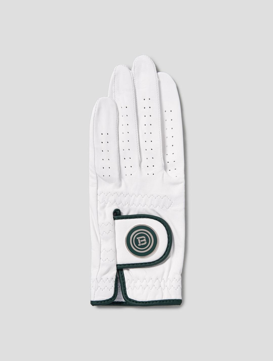 여성 양피 한 손 볼마커 장갑  - 화이트