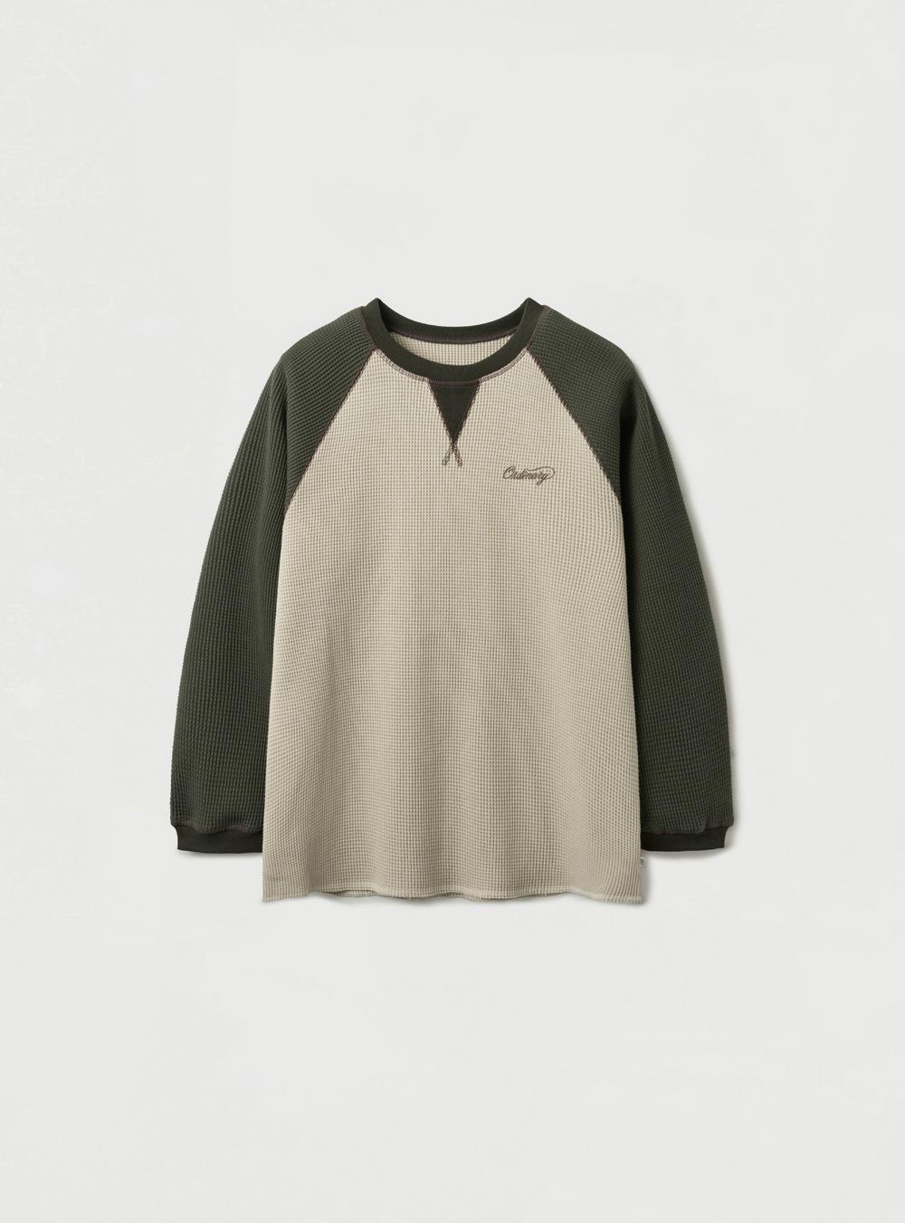 [2ND] WAFFLE SWEATSHIRT - BEIGE