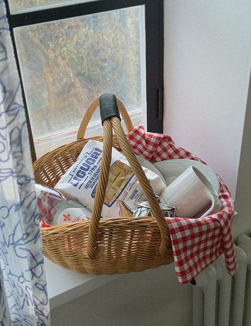 French Rattan Handle Basket