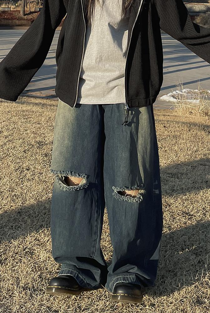 no.8296 데미지 데님팬츠