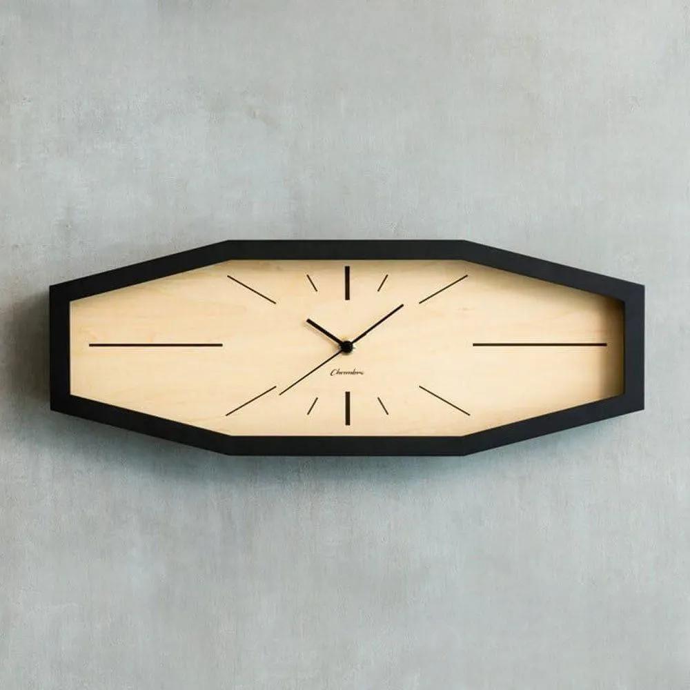 CHAMBRE 벽시계 LINE CLOCK CH-060BK 무소음 일본직구