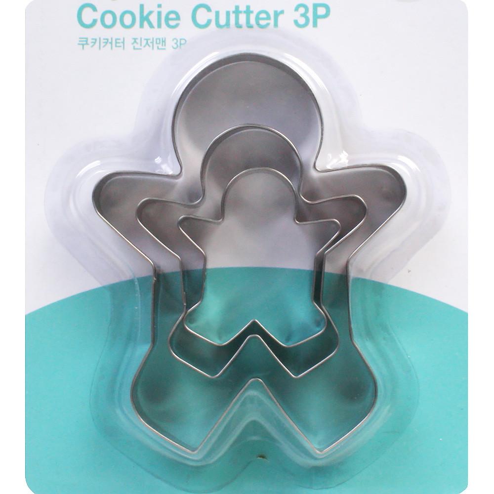 (스텐 3종) 진저맨 쿠키커터 3P 쿠킹플러스/쿠키틀/쿠키만들기/홈베이킹