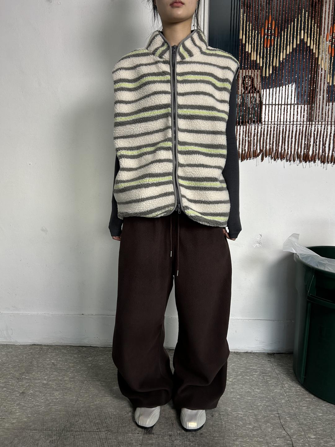 ricky stripe cozy fleece vest